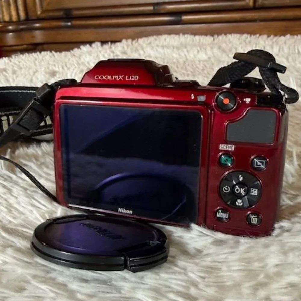 Nikon Red COOLPIX L120 14.1 MP Digital Camera + Travel Storage Bag